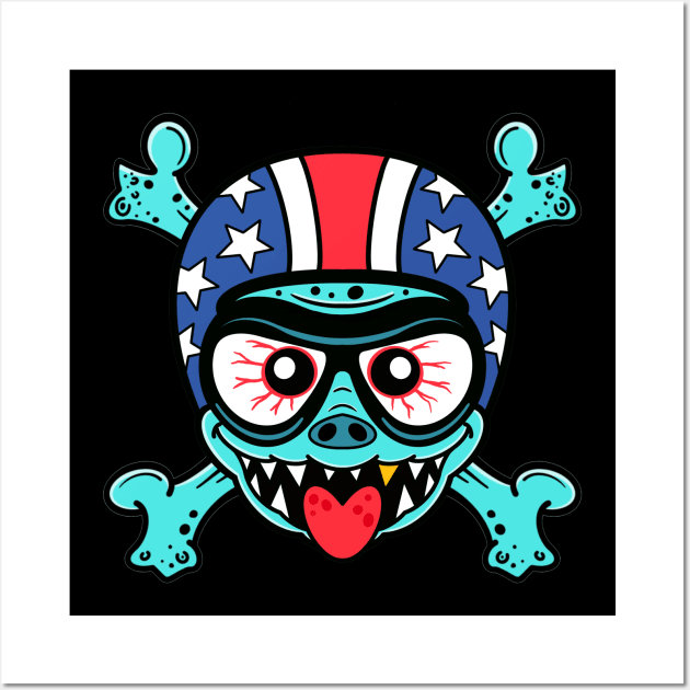 Whacky Bat Biker Wall Art by OrneryDevilDesign